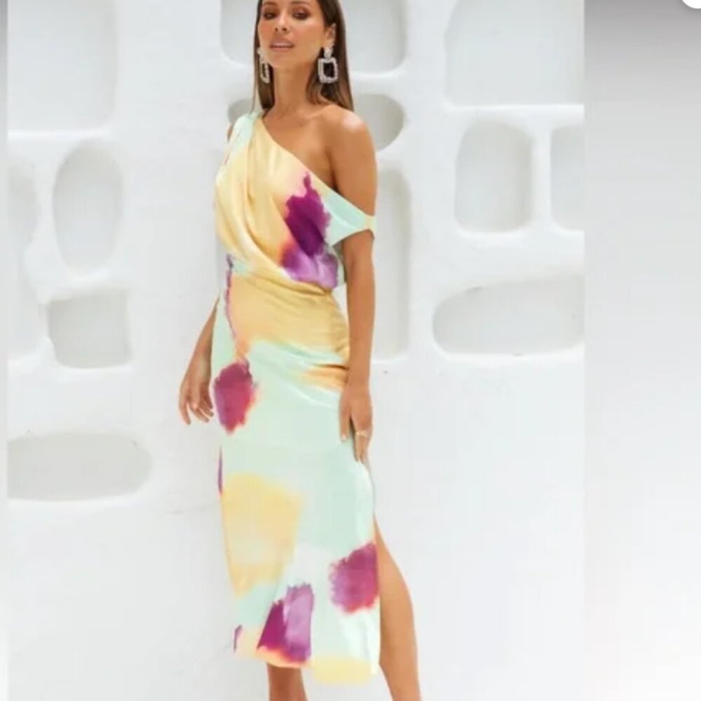 Talk to me midi dress multi